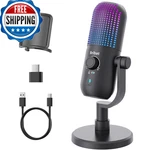 Bribat Usb Condenser Microphone For Pc Gamingstreamingpodcastplug Play Rgb. Fixed Price $36.21.