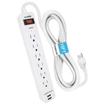 6-OUTLET 2-USB Port 1050J Surge Protector Power Strip 15 Ft Plug. Fixed Price $41.99.