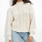 American Eagle Cream Cable Knit Oversized High Turtleneck Sweater Xs. Fixed Price $22.00.