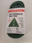 Woods Holiday Hook-up 15 Foot Tree Light Cord, 9 Outlets, In-line Switch, Green. Fixed Price $6.00.