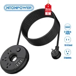 Ntonpower Flat Plug Strip With 3OUTLET 3USB Port 15FT Extension Cord. Fixed Price $16.99.