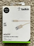Belkin Mixit 6FT Usb-a Cable Gold. Fixed Price $12.50.