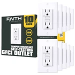 Faith 10-PACK Gfi Receptacle 15 Amp, Etl Listed, Tamper-resistant Gfci Outl.... Fixed Price $109.44.