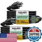 Adoreen Outdoor Power Extension Cord 15 FT/2 Pack, 3 Prong 16 Awg Grounded Wire. Fixed Price $45.39.