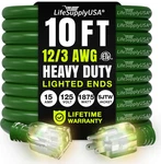 10FT Outdoor/indoor Extension Cord 12/3 Gauge Extra Heavy Duty Prong Sjtw, Wat. Fixed Price $35.99.