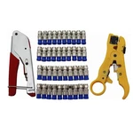 Coax Compression Tool And 40 Pcs F Connectors RG6 Stripper. Fixed Price $35.79.