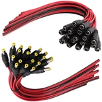Dc Power Pigtail Cable Plug 18AWG 2.1MM X 5.5MM 12V 5A & Female Pack Lot. Fixed Price $12.89.
