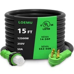 Loemu 50 Amp Generator Cord Twist Lock 15FT Heavy Duty 6/38/1 Gauge. Fixed Price $100.48.