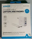 Anker Powerport Atom Iii (2 Ports) 60W Gan Fast Charger Usb-c Usb-a Mpn A2322. Fixed Price $22.49.