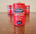 Vintage Eveready Red Battery 1035 Size Union Carbide No Leakage Mint Free Ship. Fixed Price $10.00.