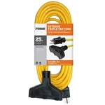 Prime 25FT Extension Cord Awg Gauge 12/3 Sjtw 3-OUTLET Triple Tap Outdoor. Fixed Price $29.99.