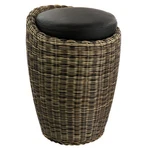 Elama 1 Piece Wicker Outdoor Ottoman Chair In Brown And Black. Fixed Price $114.38.