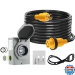 Kanayu 30 Amp 20FT Generator Cord And Pre-drilled Power Inlet Box, 4 Prong Nema. Fixed Price $122.81.