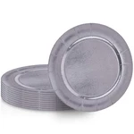 Silver Disposable Paper Charger Plates - 13" (pack Of 20) Perfect For Weddi.... Fixed Price $19.17.