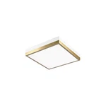White Aged Gold Brass One Light Flush Mount From The Tux Collection. Fixed Price $233.20.