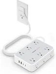 Tessan Surge Protector Power Strip Flat Plug Extension Cord 5/15 Ft For Indoor. Fixed Price $21.99.