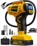 Keenpower Tire Inflator Portable Air Compressor - 2X Faster 21V Yellow. Fixed Price $105.69.