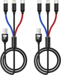 Aioneus Multi Usb Cable Nylon Braided 3 1 Fast Charging 4FT Cord, 2PACK- Blk. Fixed Price $14.65.