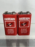 Vintage Eveready General Purpose 9 Volt Battery (dead) 2X. Fixed Price $10.80.