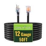Greatide 50FT Heavy Duty Outdoor Extension Cord Lighted End 12/3 Sjtw. Fixed Price $96.22.
