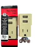 2 New 15 Amp Pass & Seymour Legrand TM8-USBICC6 Ivory Receptacle Outlet. Fixed Price $30.00.