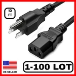 10FT Power Cord Cable Universal Replacement For Xbox Psu Monitor Pc Lot. Fixed Price $119.99.
