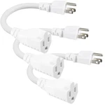 Pack White Short 3PRONG Power Extension Cord - 6INCH Mini Indoor Grounded.... Fixed Price $23.44.