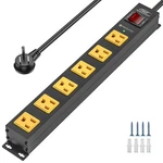 Crst 6 Outlet Surge Protector Power Strip 2100J With Switch, Metal. Fixed Price $24.99.