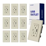 Elegrp Wall With Usb & C Ports, 15 Amp Outlet, Light Almond. Fixed Price $128.14.