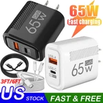 65W Super Fast Wall Charger Adapter Usb + Type Universal. Fixed Price $11.99.