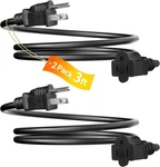 2 Pack 3FT Extension Prong 16 Gauge Awg Heavy Duty Power Cord, Nema 5-15P. Fixed Price $11.99.
