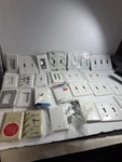 Lot Of White Electrical Switch Plate Wall Plug Covers, Some Used, 26 Pcs. Fixed Price $13.99.