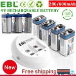 Lot Ebl 9V Rechargeable Batteries 280MAH Ni-mh 600MAH Li-ion+optional Charger. Fixed Price $22.59.