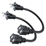 1FT Power Extension Cord 2-PACK, Bolaazul 2-PRONG Short Black Ca. Fixed Price $18.19.