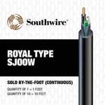 Southwire Seoprene 14-AWG- 3 Black Sjoow Power Cord 250-FT. Fixed Price $199.95.