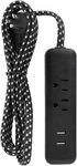 Ft 2 Outlet + Usb Charger Designer Fabric Indoor Flat Plug Extension Cord 16/3. Fixed Price $20.09.