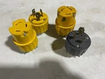 Two (2) Sets Ge Twist-lock Plugs And Connectors 30A 250V New/used Yellow & Gray. Fixed Price $19.99.
