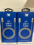 (4)JUST Wireless Durable Nylon Braided 6 Ft. Usb Cable Gray For Android New!!. Fixed Price $14.99.