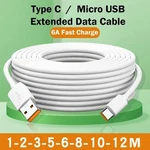 Usb Type-c 66W Fast Charging Cable 3M-12M Long Universal Data Cord Samsung. Fixed Price $7.80.