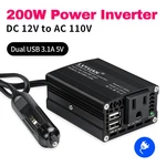 200W Car Vehicle Power Inverter Dc 12V To 110V 120V Converter With 2USB Black. Fixed Price $8.99.