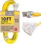 10 Ft Heavy Duty Extension Cord With 3 Outlets, 12 Gauge Mul. Fixed Price $31.98.