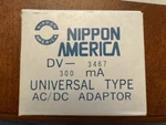 Ac/dc Universal Adapter Adaptor 300MA Nippon DV-3467. Fixed Price $30.00.