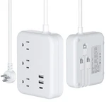 Travel Power Strip With 3 Built-in Cables, Flat Plug Extension Cord Ou.... Fixed Price $36.23.