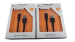 2-PACK Tech & Go 9 Ft. Braided Cable Usb To Lightning Black. Fixed Price $24.99.