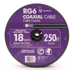 250-FT Roll, 18AWG, RG6 Black Coaxial Cable Southwire. Fixed Price $29.99.
