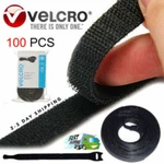 100 Velcro Brand Ties Cable Cord Organizer Wraps Reusable Die Cut Strap 8" (new). Fixed Price $15.93.