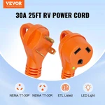 25FT Rv Extension Cord 30A TT-30P To TT-30R Stw W/led & 15A Adapter Etl. Fixed Price $74.99.