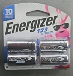 Energizer 123 Lithium 4-PACK. Fixed Price $13.99.