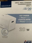 Insignia 20W Usb-c Compact Wall Charger White. Fixed Price $11.64.