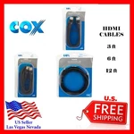 Cox High Speed Hdmi Cables 3 Ft 6 12 Locking Connector Black. Fixed Price $11.93.